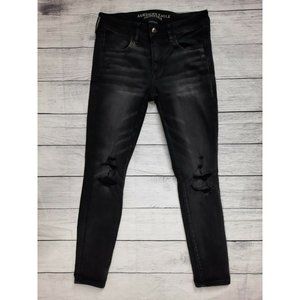 M3J Women’s American Eagle Black Jeggings 8 Short